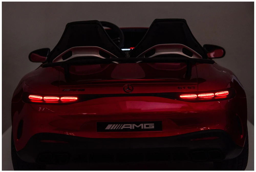 Elektromobilis vaikams Mercedes GT63 AMG DK-GT63 24V LCD, raudonas lakuotas
