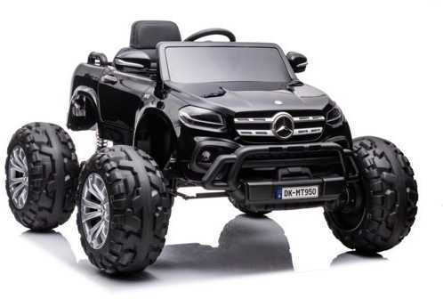 Elektromobilis vaikams Mercedes X 4x4 AWD, MP4, Lakuotas, juodas