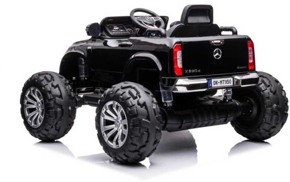 Elektromobilis vaikams Mercedes X 4x4 AWD, MP4, Lakuotas, juodas