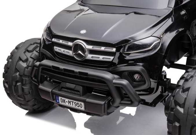 Elektromobilis vaikams Mercedes X 4x4 AWD, MP4, Lakuotas, juodas