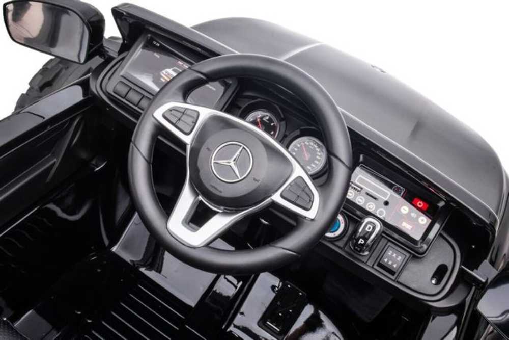 Elektromobilis vaikams Mercedes X 4x4 AWD, MP4, Lakuotas, juodas