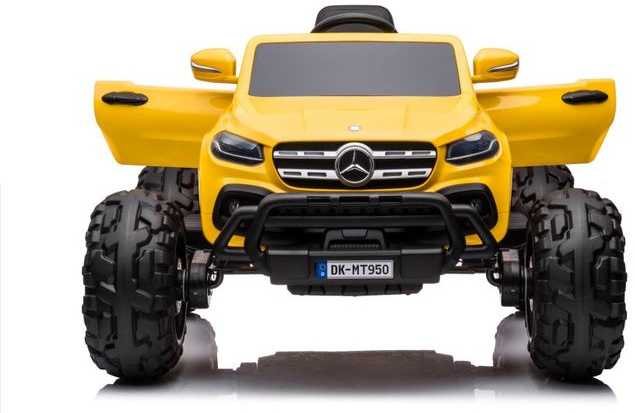 Elektromobilis vaikams Mercedes X 4x4 AWD, MP4, Lakuotas, geltonas