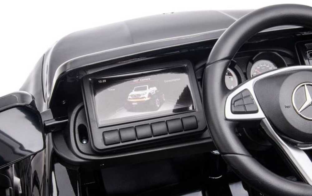 Elektromobilis vaikams Mercedes X 4x4 AWD, MP4, Lakuotas, juodas