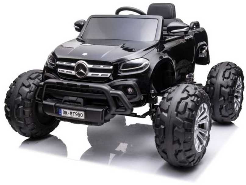 Elektromobilis vaikams Mercedes X 4x4 AWD, MP4, Lakuotas, juodas