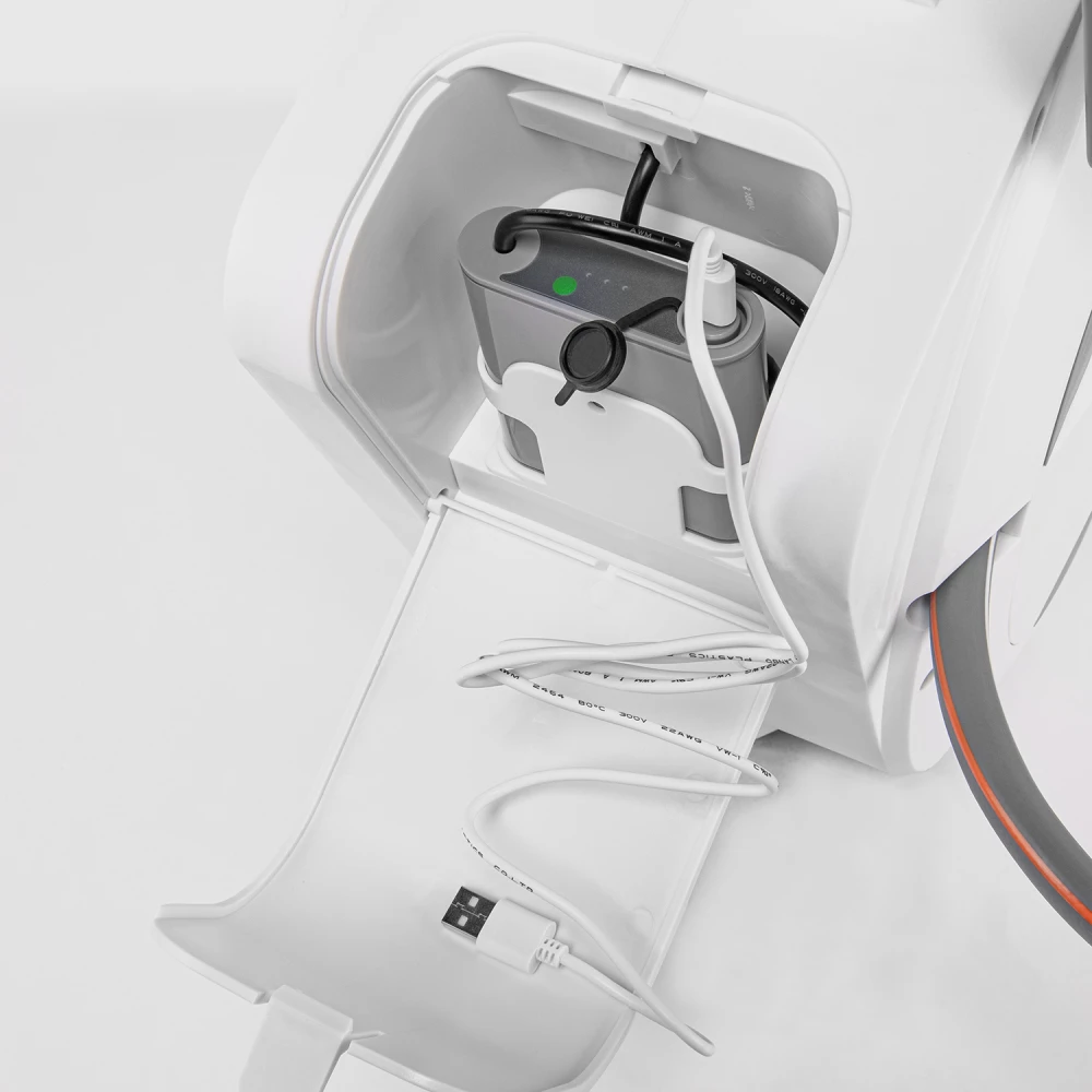 Elektroninė automatinė žarnos ritė Bradas Baltas LINE su laistymo žarna 1/2" 30m