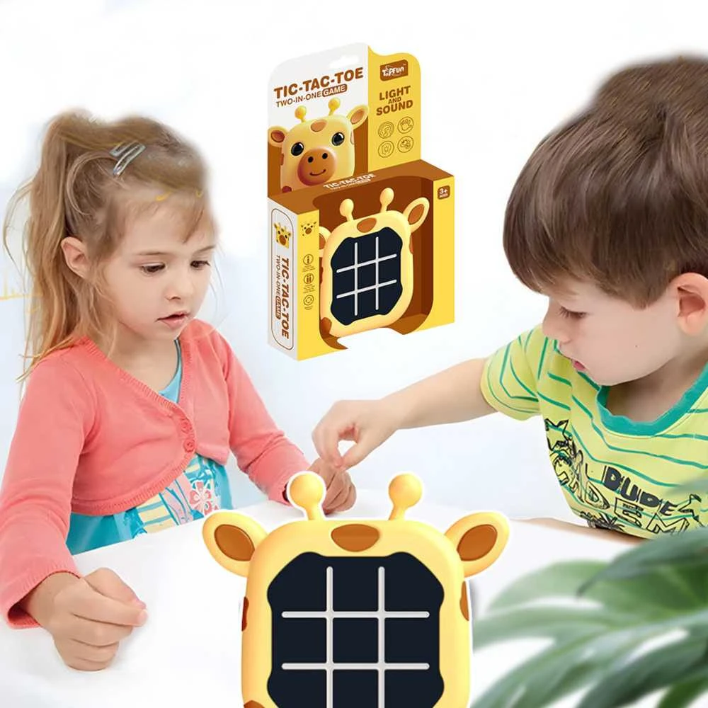 Elektroninis atminties žaidimas „Tic Tac Toe“ žirafa, geltonas