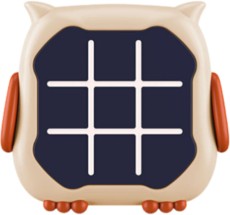 Elektroninis atminties žaidimas „Tic Tac Toe“ pelėda, smėlio spalvos