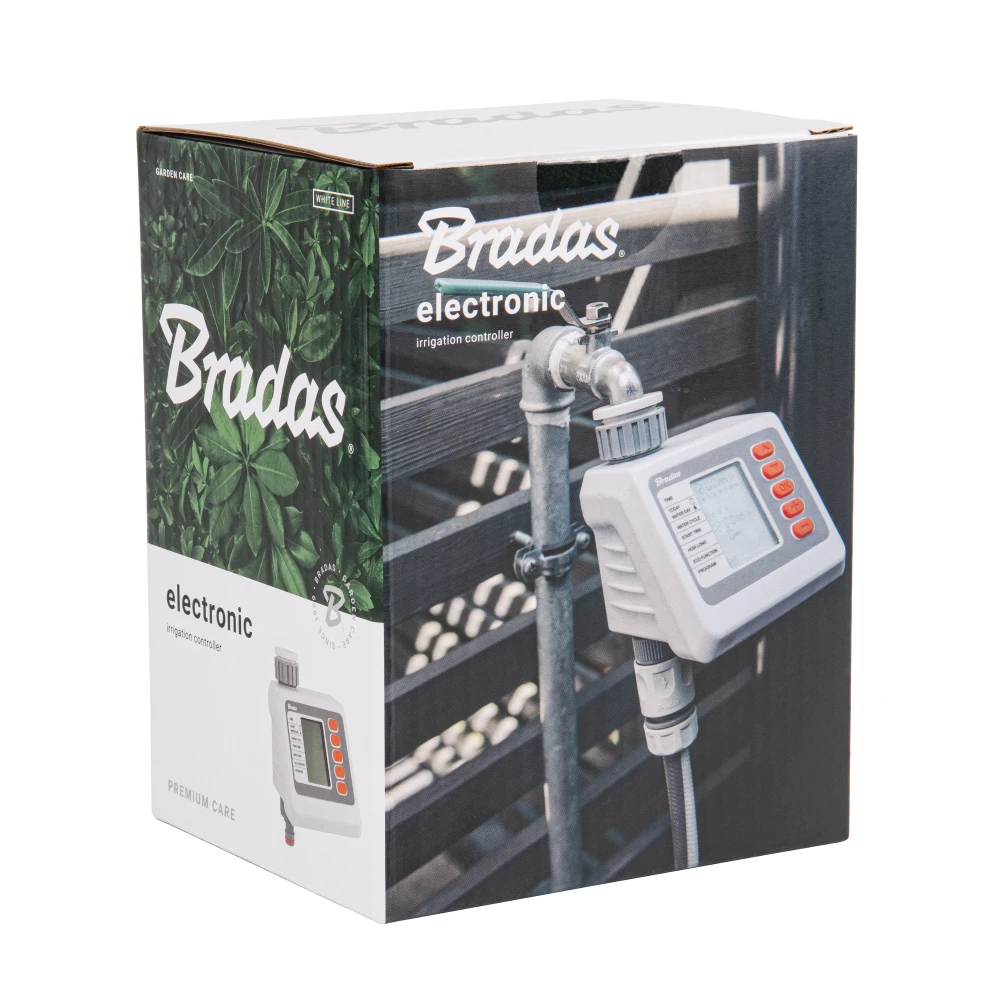 Elektroninis laistymo laikmatis Bradas Baltas LINE, 38 l/min