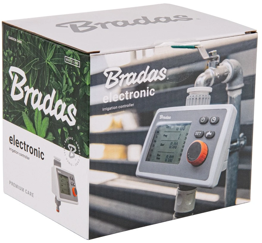 Elektroninis laistymo laikmatis Bradas Baltas LINE, 28 l/min