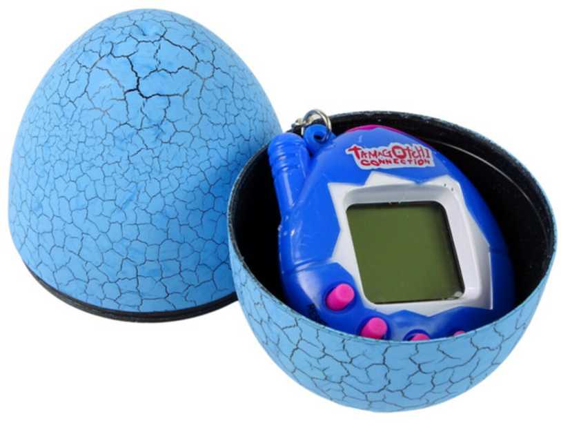 Elektroninis žaidimas gyvūnėlis "Tamagotchi" kiaušinyje, mėlynas