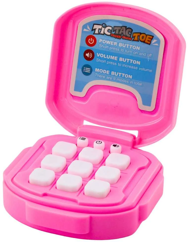 Elektroninis žaidimas "Tic Tac Toe", 9 režimai, rožinis