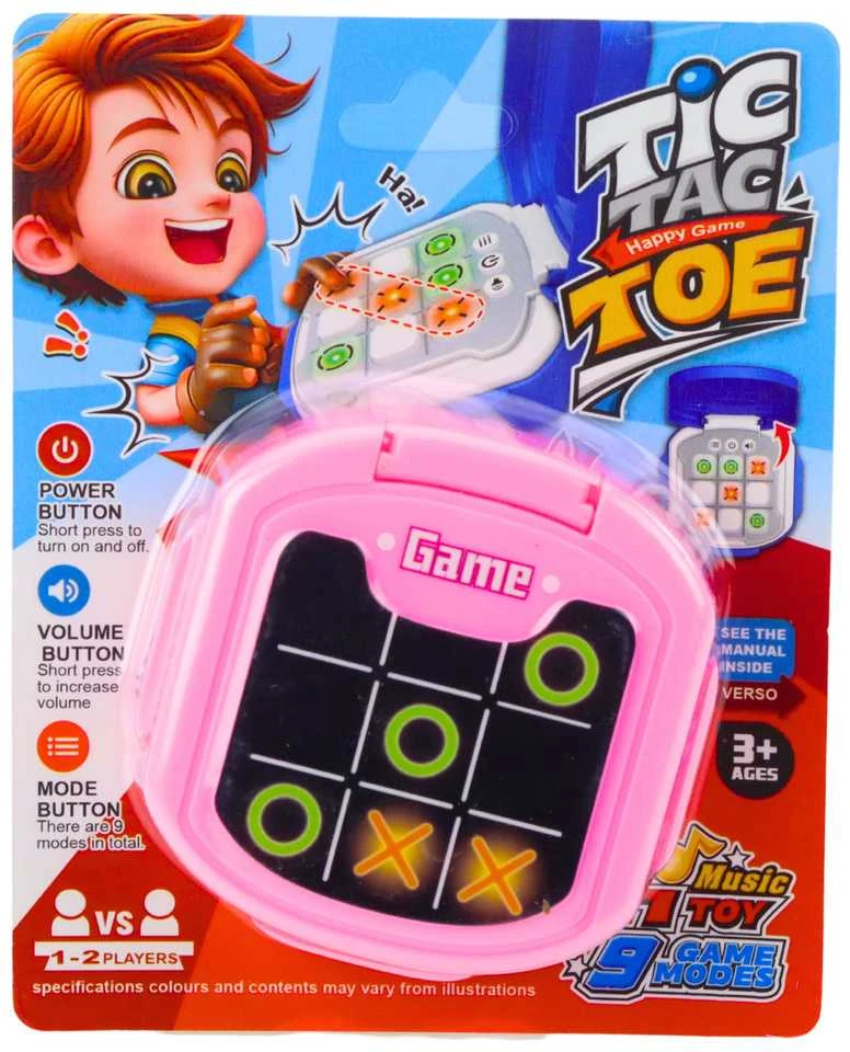 Elektroninis žaidimas "Tic Tac Toe", 9 režimai, rožinis