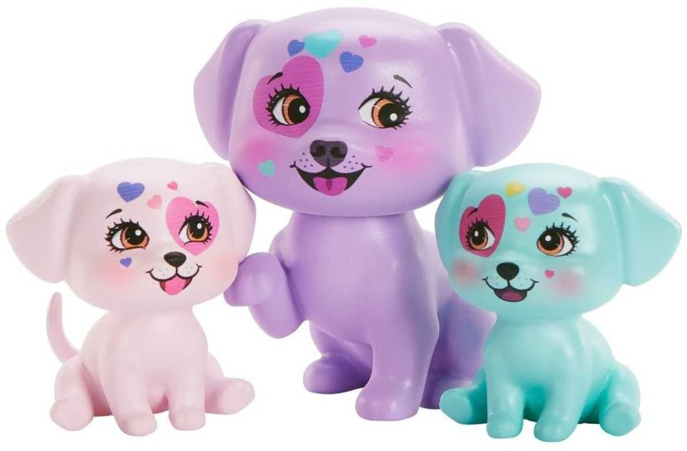 Enchantimals lėlė Dessa Dalmatian su šuniukais