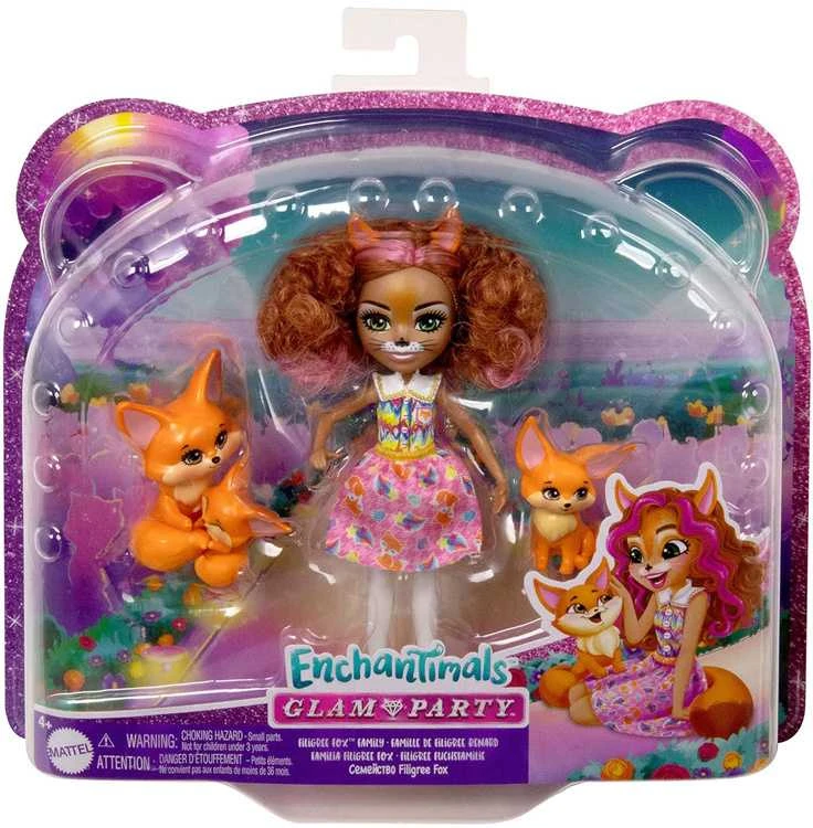 Enchantimals lėlė Filigree Fox su lapių šeimyna