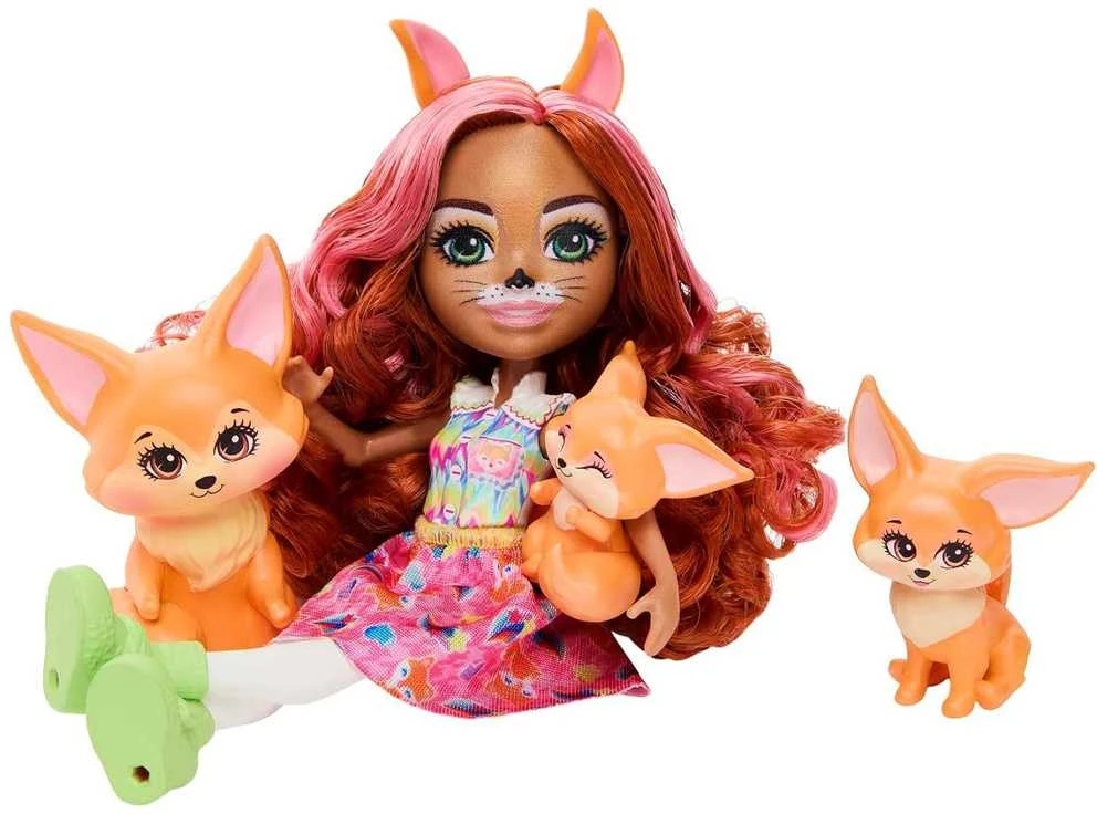 Enchantimals lėlė Filigree Fox su lapių šeimyna