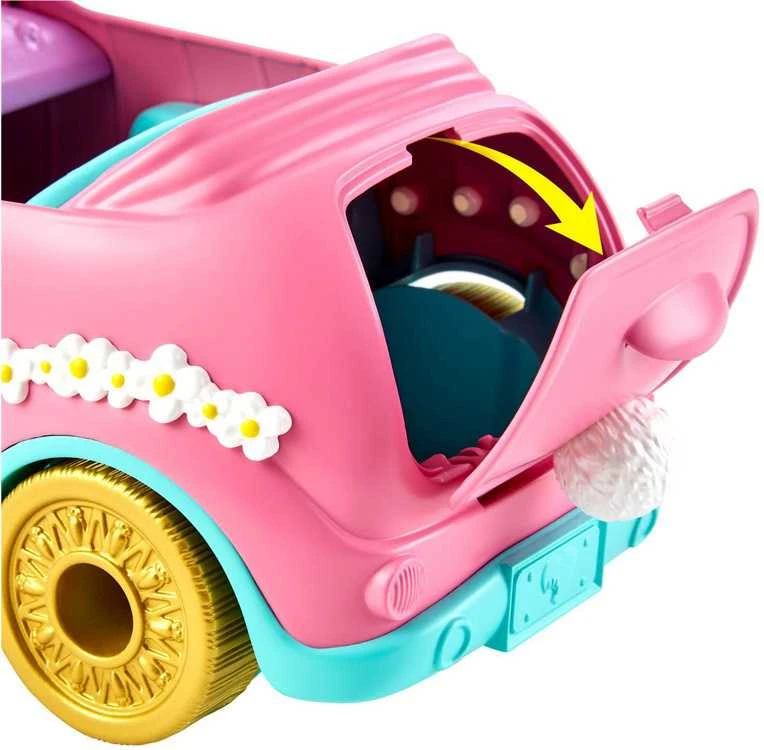 Enchantimals rinkinys "Automobilis su lėle Bunny Bree ir priedais"
