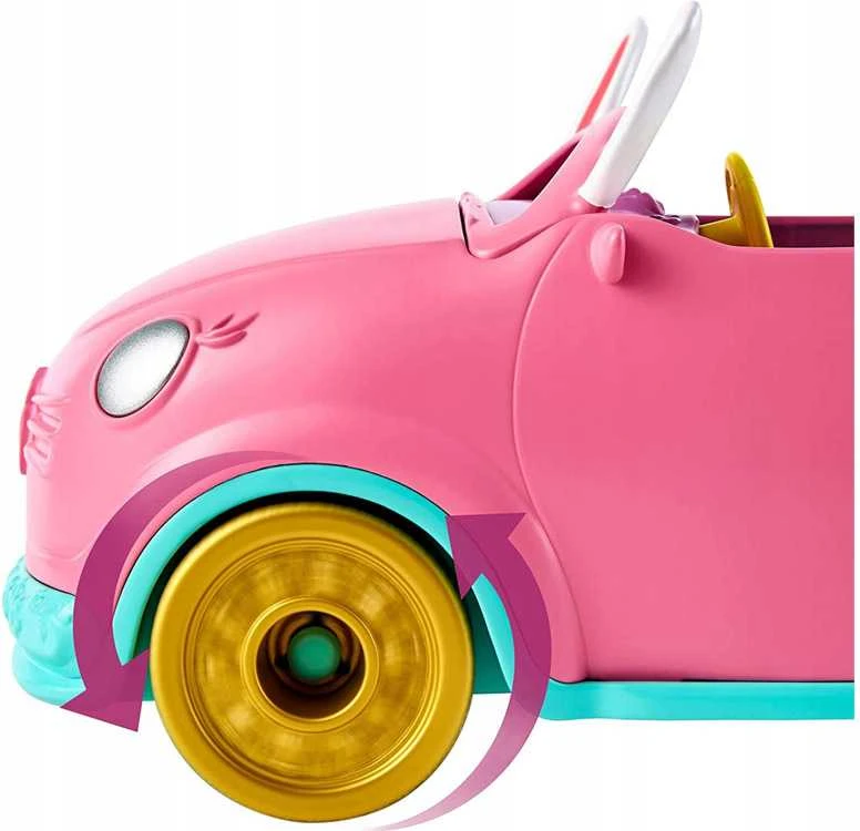 Enchantimals rinkinys "Automobilis su lėle Bunny Bree ir priedais"