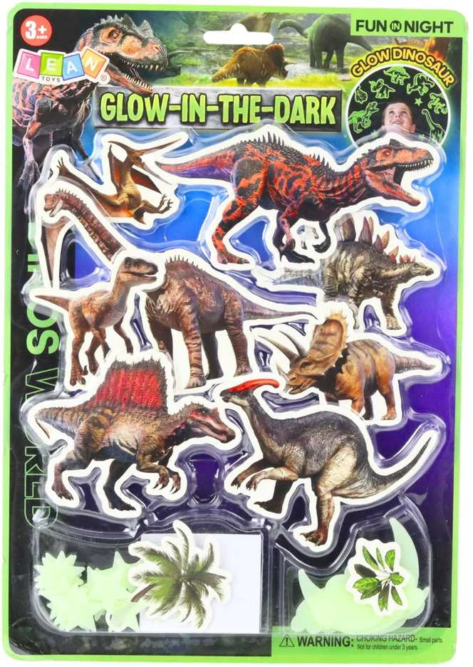 Fluorescencinių lipdukų rinkinys - Dinozaurai ir žvaigždės