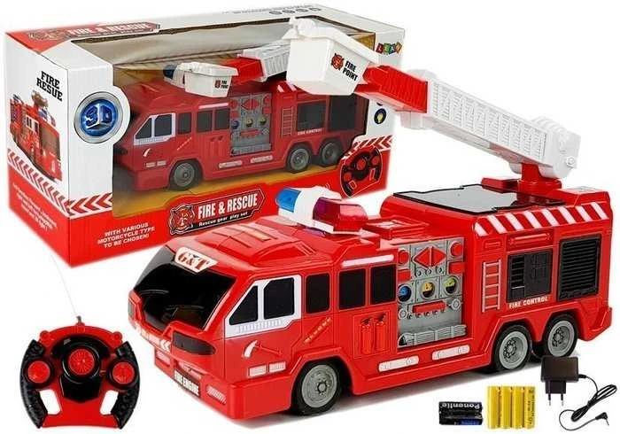 Gaisrinės automobilis su nuotolinio valdymo pultu, 28 cm