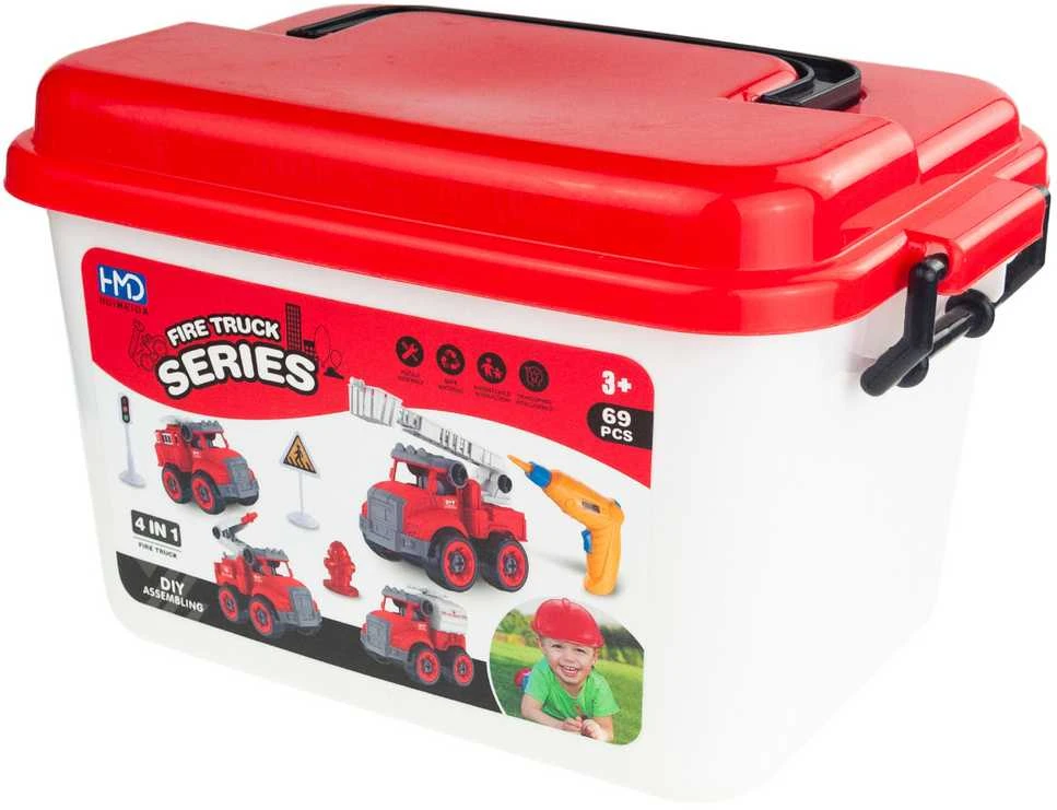 Gaisrinės automobilių rinkinys 4in1 „Pasidaryk pats“