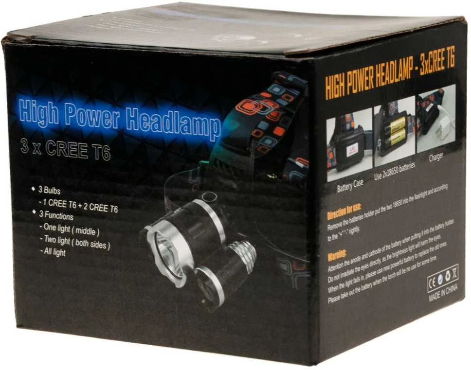 Galvos žibintas 3 x CREE LED
