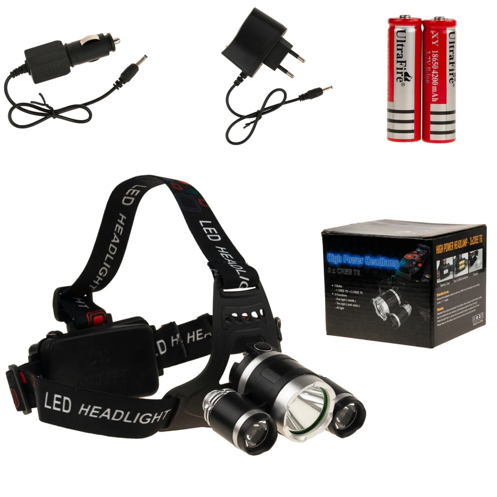 Galvos žibintas 3 x CREE LED