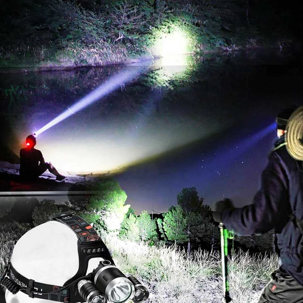 Galvos žibintas 3 x CREE LED