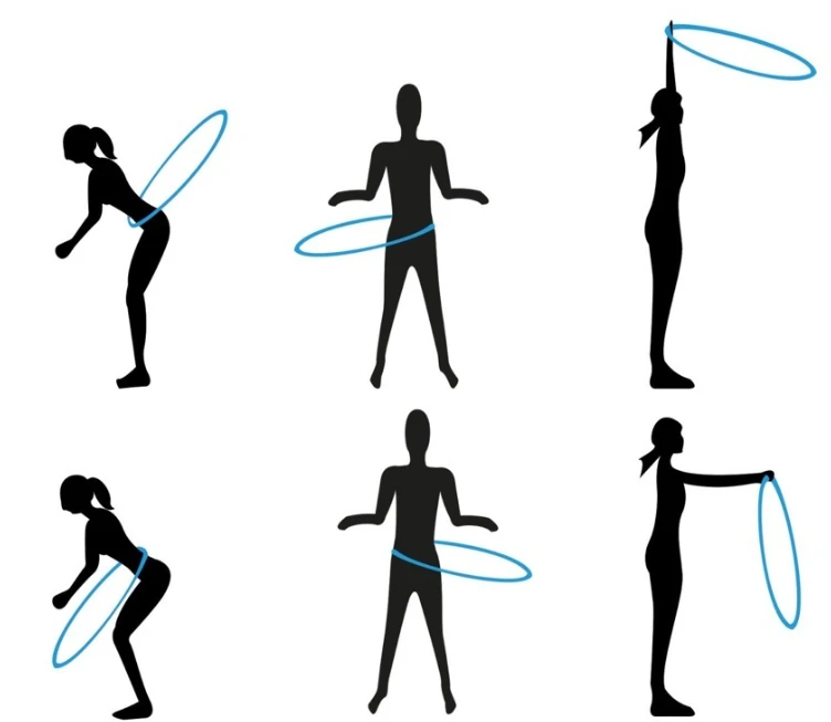 Gimnastikos lankas su masažuokliu Hula Hoop, 100 cm, 1 vnt.