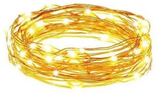 Girlianda 10 LED, šilta balta