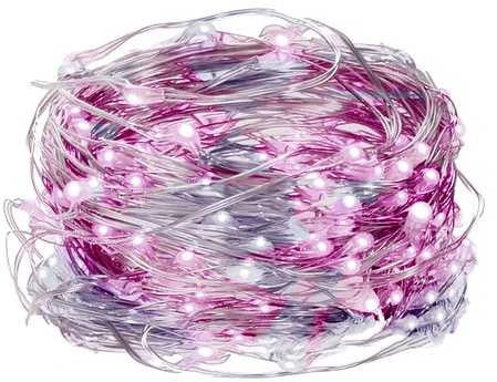 Girlianda 100 LED MicroLED "Smart", šaltai balta/rožinė