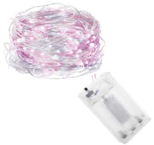 Girlianda 100 LED MicroLED "Smart", šaltai balta/rožinė