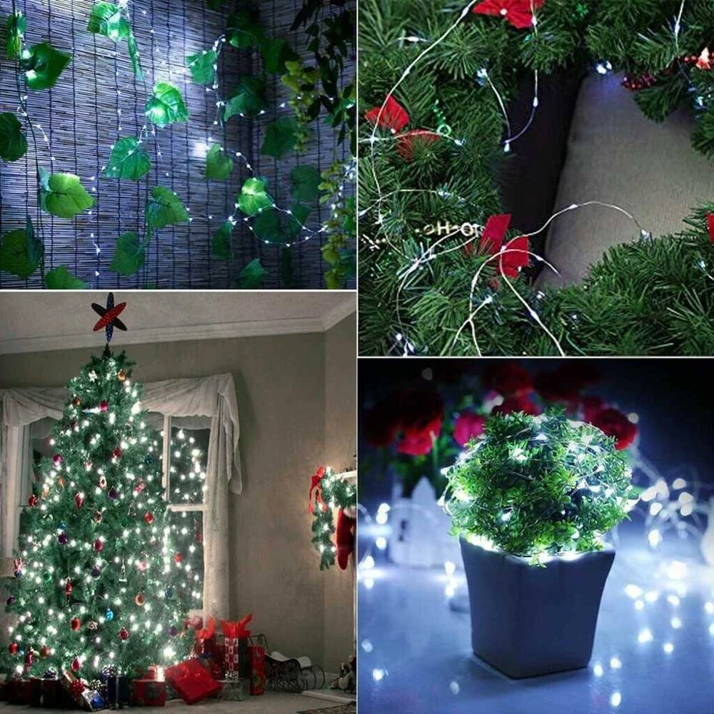Girlianda 40 LED, šalta balta