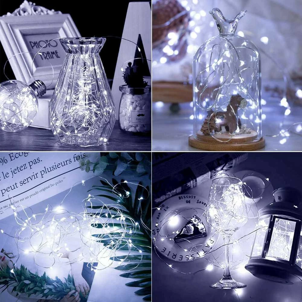 Girlianda 40 LED, šalta balta