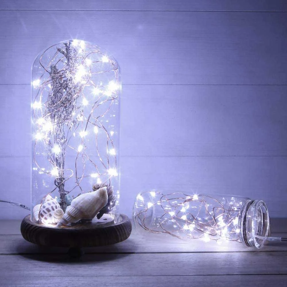 Girlianda 40 LED, šalta balta