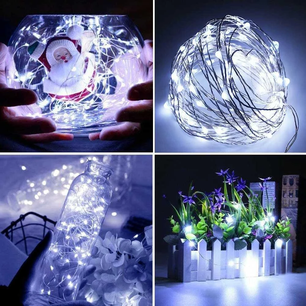 Girlianda 40 LED, šalta balta