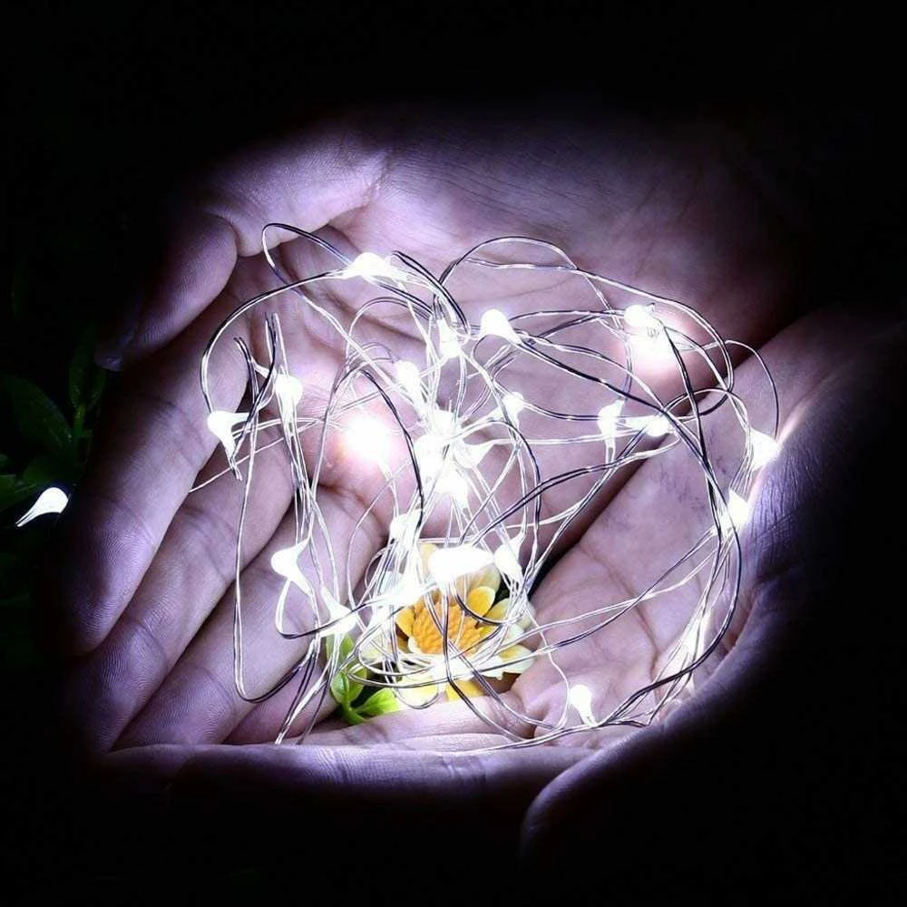 Girlianda 40 LED, šalta balta