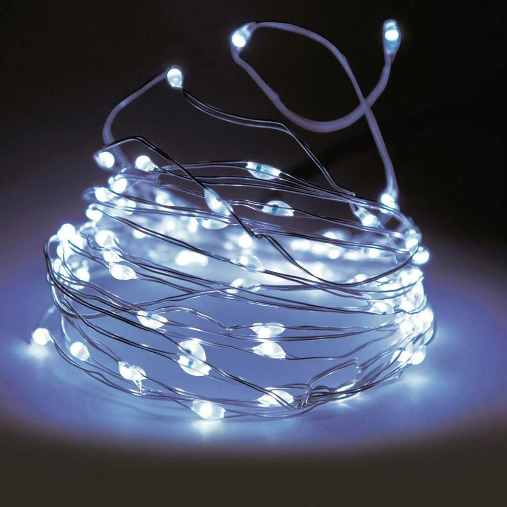 Girlianda 40 LED, šalta balta