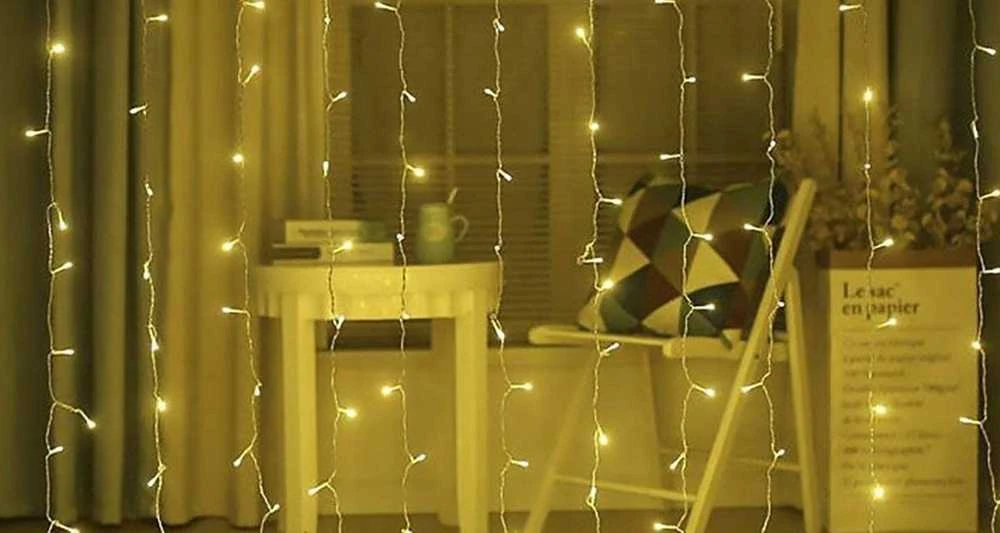 Girlianda 500 LED, varveklis, šiltai balta