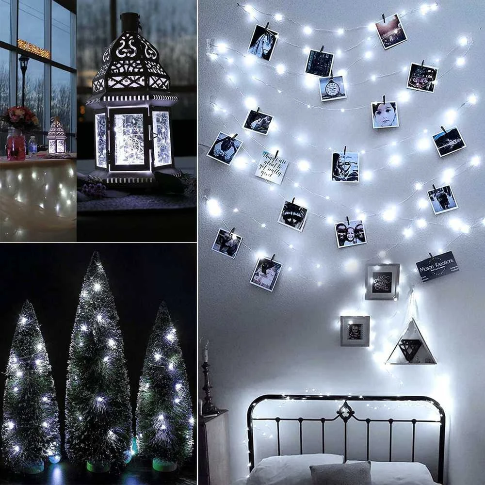 Girlianda 80 LED Micro, šalta balta