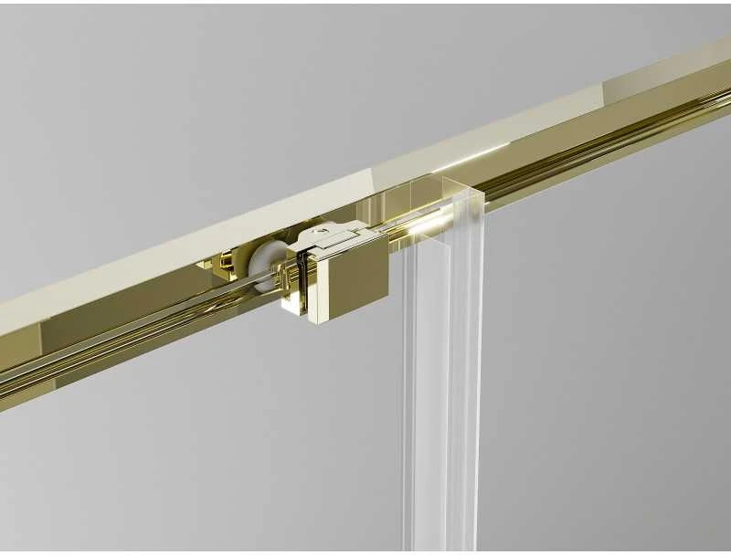Dušo durys Mexen Exo, stumdomos, 140 cm, transparent/auksinis