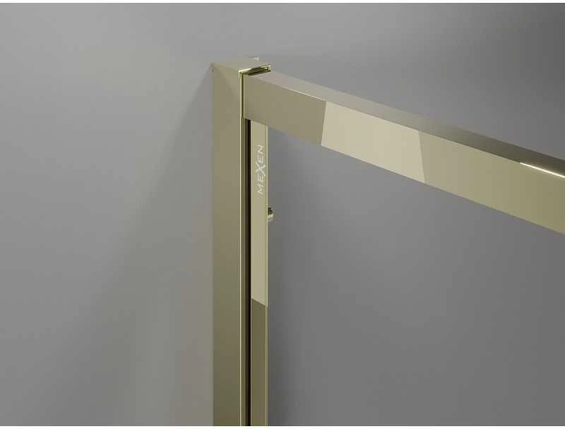 Dušo durys Mexen Exo, stumdomos, 140 cm, transparent/auksinis