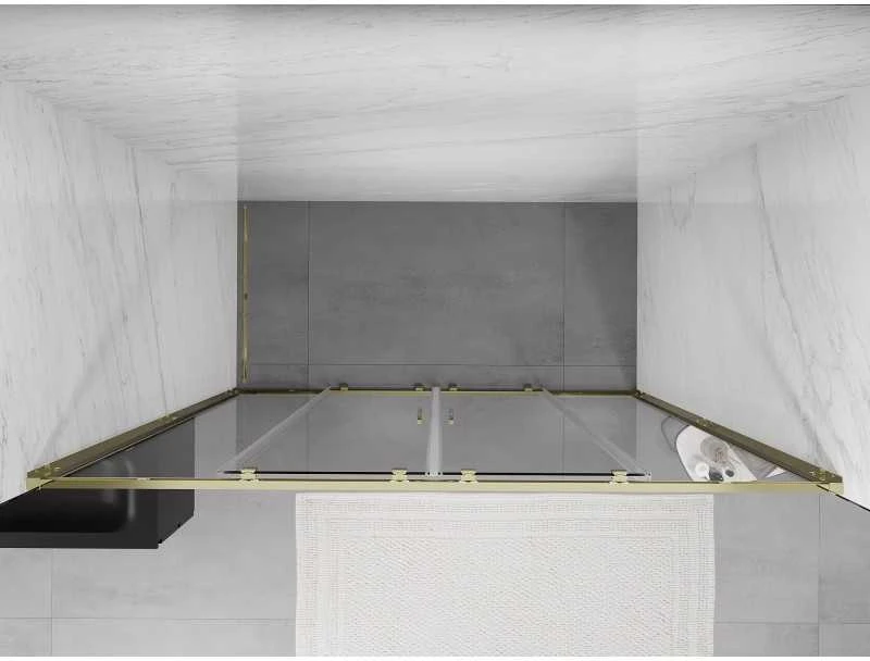 Dušo durys Mexen Exo, stumdomos, 200 cm, transparent/auksinis