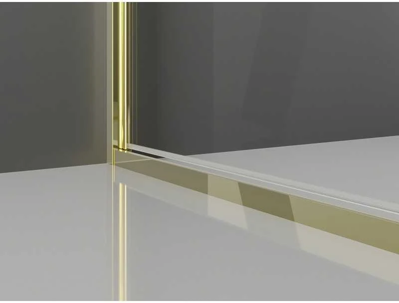 Dušo durys Mexen Exo, varstomos, 100 cm, transparent/auksinis