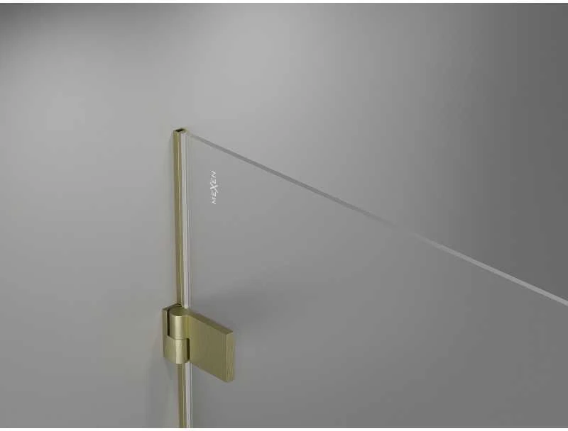 Dušo durys Mexen Lunar-B, dešinė, 100 cm, transparent/brushed auksinis