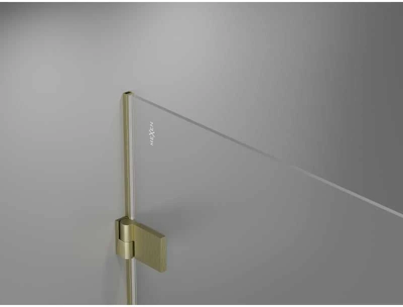 Dušo durys Mexen Lunar-B, dešinė, 120 cm, transparent/brushed auksinis