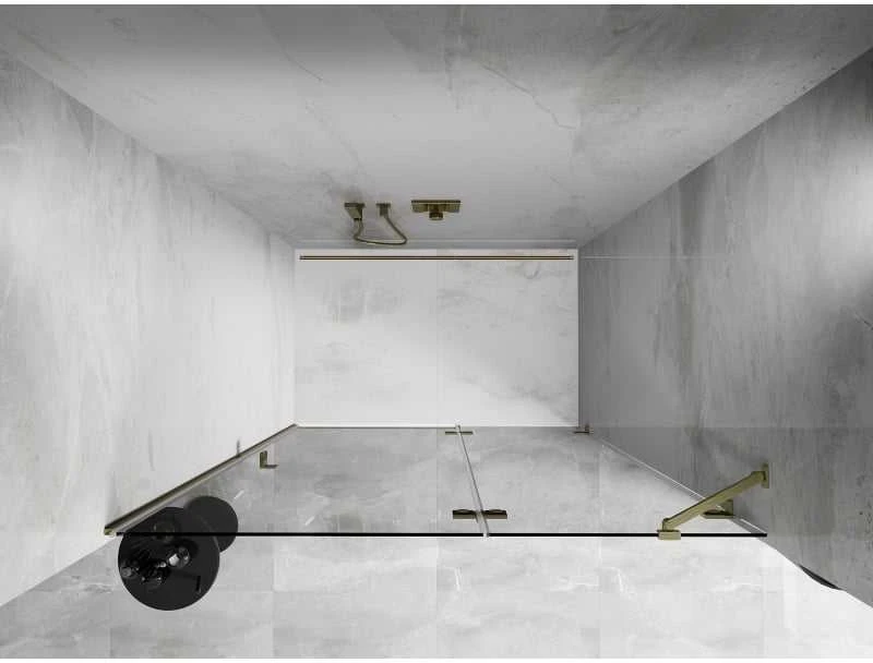 Dušo durys Mexen Lunar, dešininės, 140 cm, transparent/brushed auksinis
