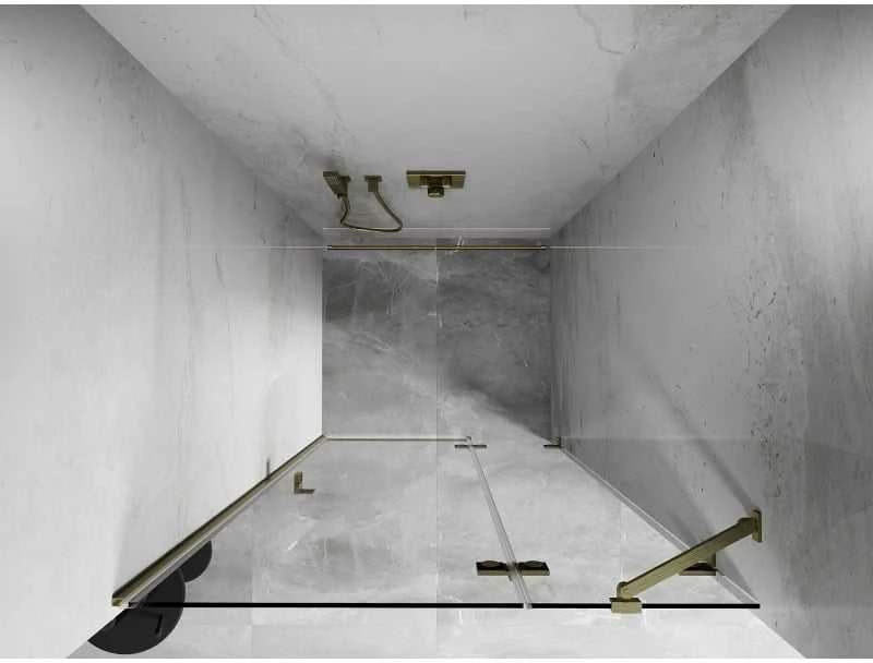 Dušo durys Mexen Lunar, dešininės, 105 cm, transparent/brushed auksinis