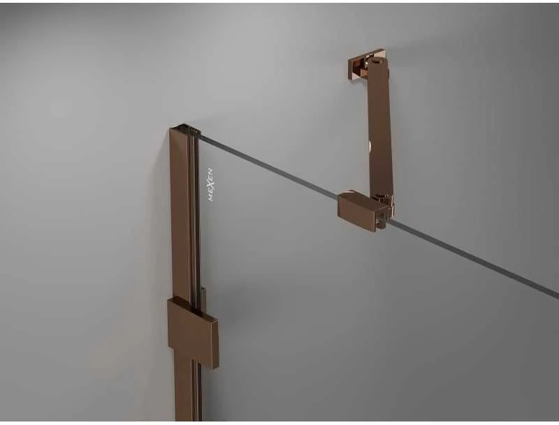Dušo durys Mexen Lunar, dešininės, 135 cm, transparent/rose auksinis