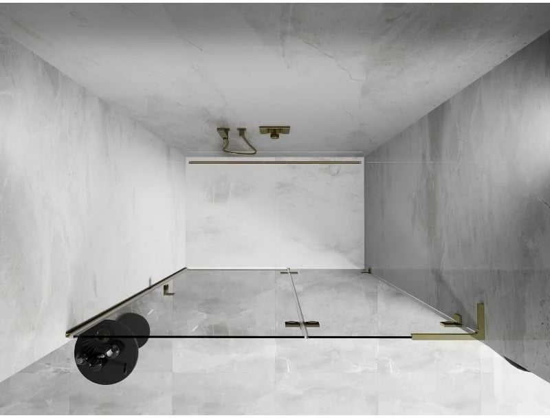 Dušo durys Mexen Lunar L, dešinė, 135 cm, transparent/auksinis