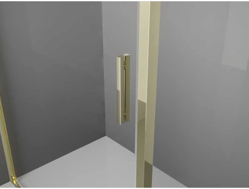 Dušo kabina Mexen Exo, varstomos durys, 155 x 75 cm, transparent/auksinis